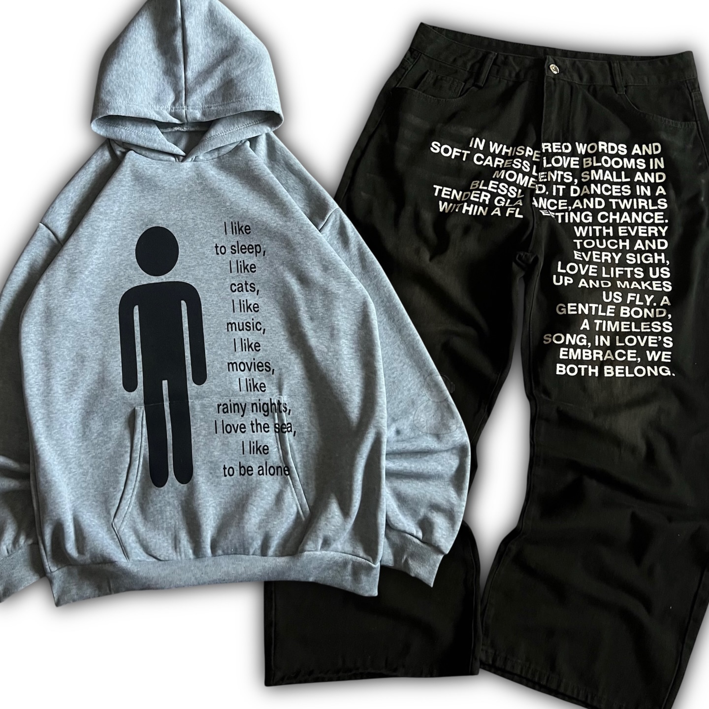 Women'S Fashion Hoodies - กางเกงยีนส์ลายอเมริกัน Y2K เสื้อฮู้ดดี้ผู้ชาย ชุดสตรีทแวร์สไตล์โกธิค ฮาราจูกุ ฮิปฮอป