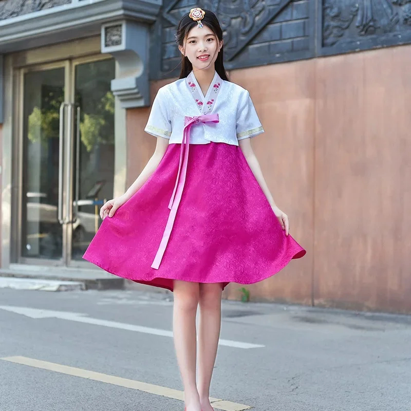 Women'S Fashion Sweatshirts - 2026 2024 ชุดฮันบกผู้หญิงแฟชั่นเกาหลีแบบดั้งเดิมฤดูร้อนย้อนยุคคอร์ทเสื้อผ้าการแสดงบนเวทีโบราณคอส XNKXR