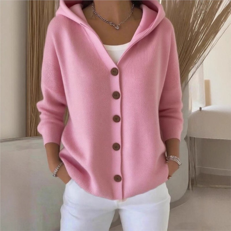 Women'S Fashion Quarter Zip - เสื้อคลุมไหมพรมมีฮู้ดแฟชั่นเรียบง่าย สไตล์ลำลองสำหรับผู้หญิง ฤดูใบไม้ร่วง ฤดูหนาว แขนยาว ทรงหลวม