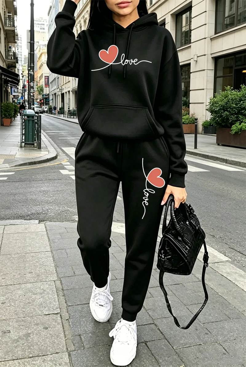 Women'S Fashion Sweatshirts - ชุดวอร์มผู้หญิงลายพิมพ์ลำลอง แขนยาว เสื้อฮู้ดดี้ เสื้อสเวตเชิ้ต สำหรับกิจกรรมกลางแจ้ง กีฬา