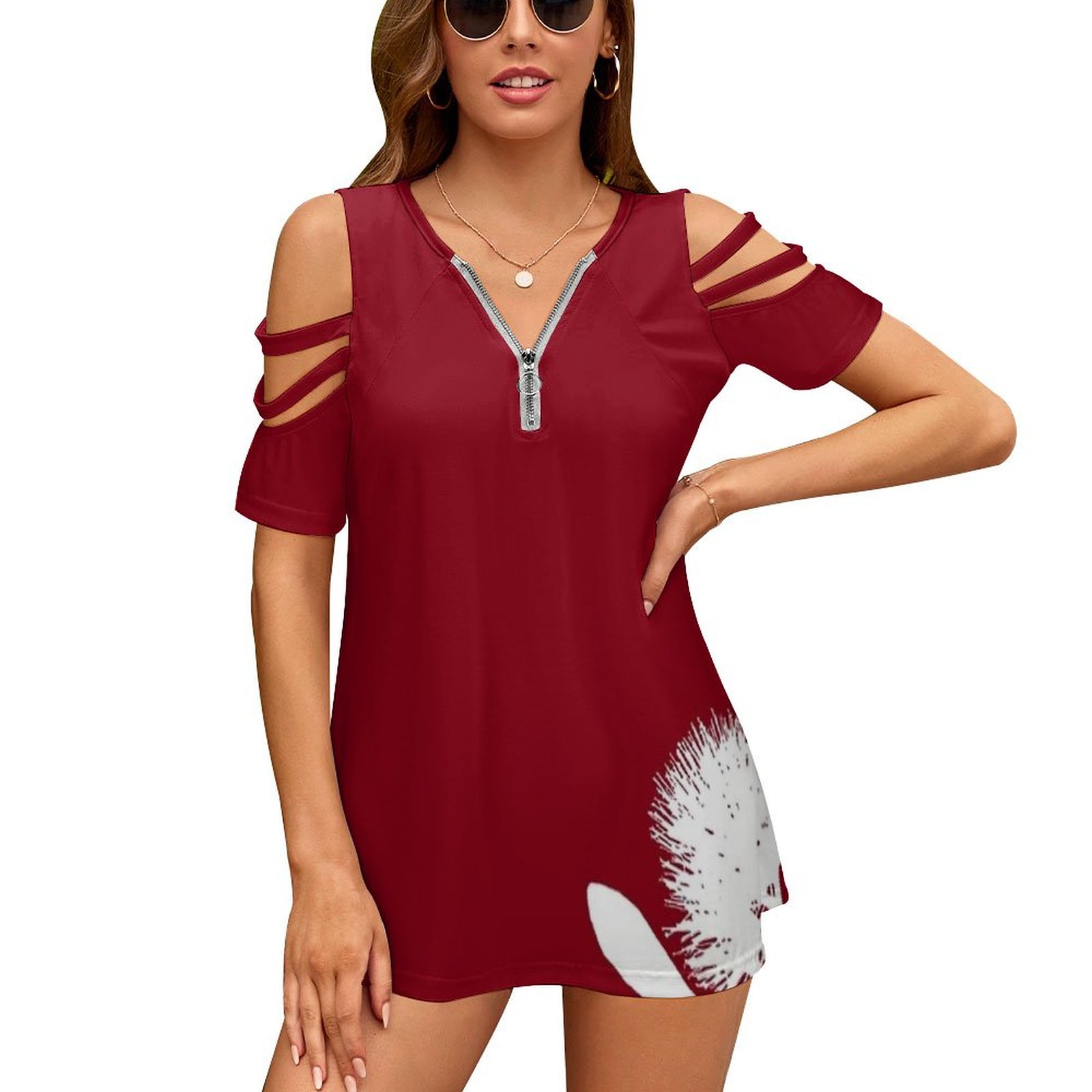 Pohutukawa-สีขาวบนสีแดงผู้หญิง - Women Fashion Nz บทวิจารณ์และราคา