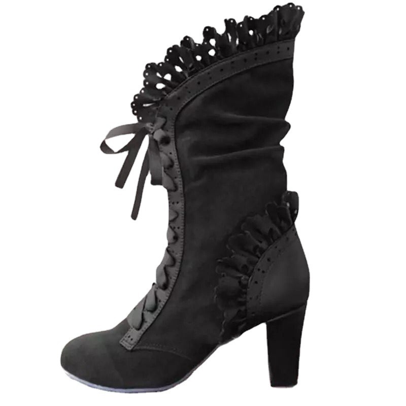 ฤดูหนาวLace Upสุภาพสตรีรองเท้า - Women'S Fashion Victorian บทวิจารณ์และราคา