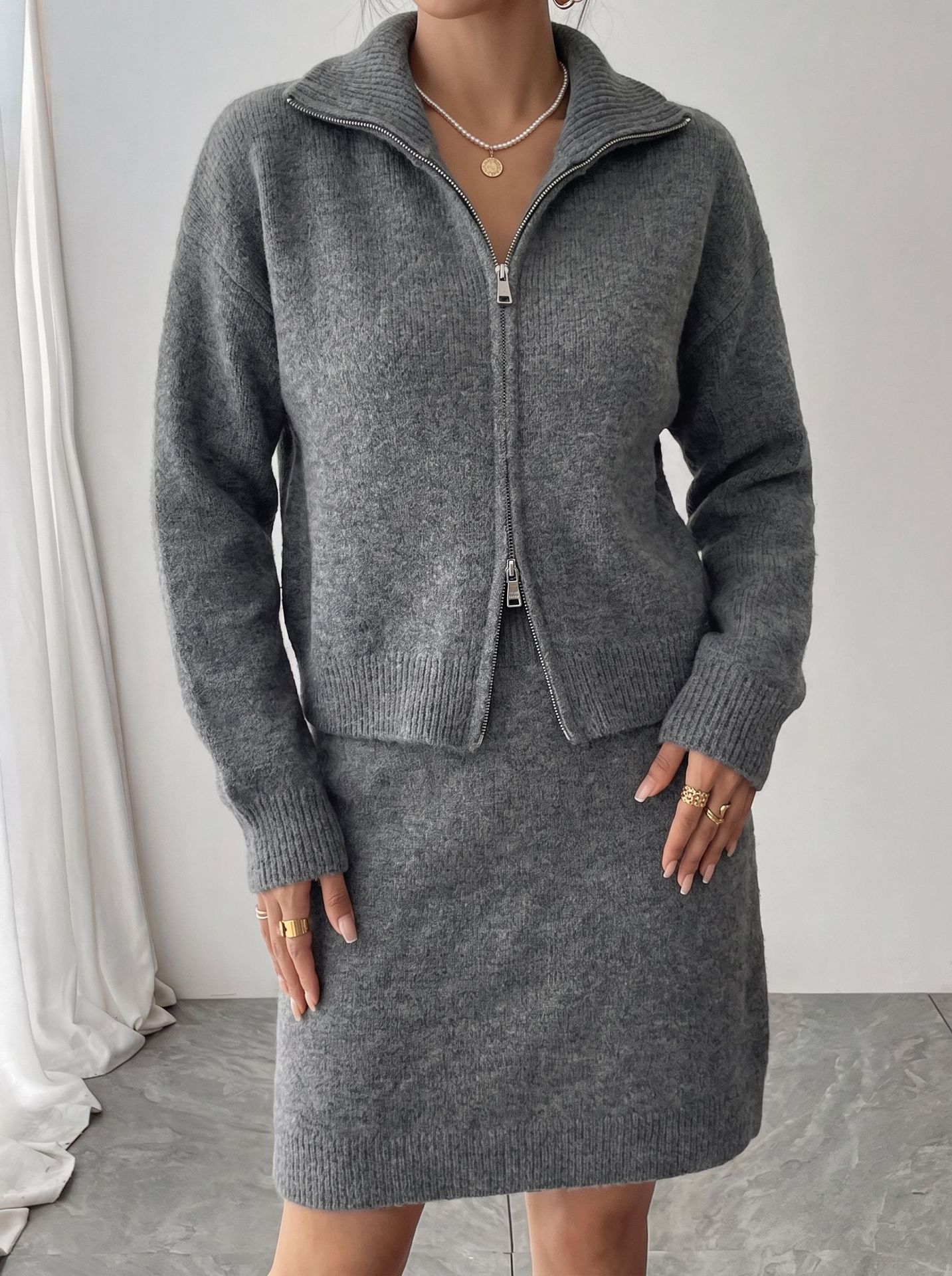 ชุดวอร์มซิปถักนิตติ้งสุดหรูสำห - Women'S Fashion Quarter Zip บทวิจารณ์และราคา