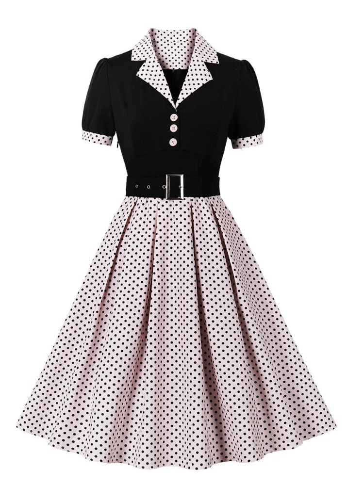 เดรสแฟชั่นใหม่2024คอปกชุดเดรสร - Women'S Fashion From The 60S บทวิจารณ์และราคา