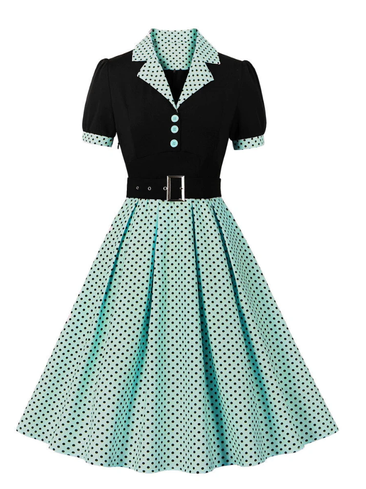 เดรสแฟชั่นใหม่2024คอปกชุดเดรสร - Women'S Fashion From The 60S บทวิจารณ์และราคา