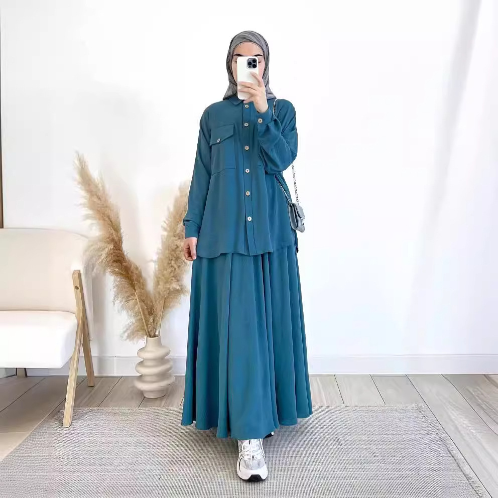 2 ชิ้นเสื้อแขนยาวและกระโปรงชุด - Turkey Women Fashion บทวิจารณ์และราคา