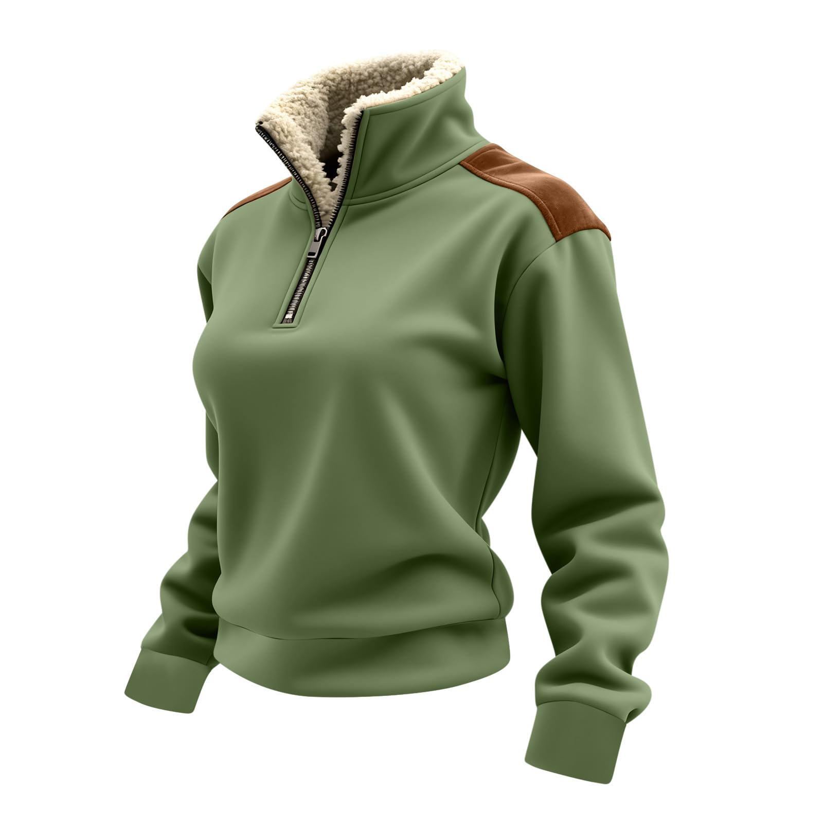 เสื้อแขนยาว เสื้อผู้หญิง เสื้อ - Women'S Fashion Quarter Zip บทวิจารณ์และราคา