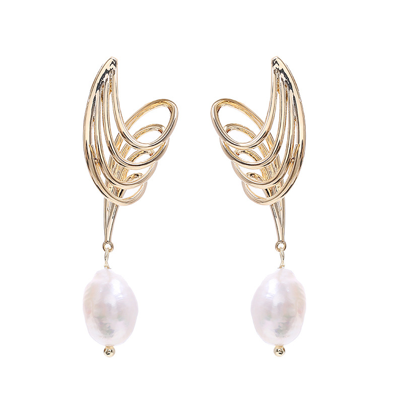ต่างหูมุกทรงบาร็อคสีทอง ดีไซน์ - Women Fashion Nz บทวิจารณ์และราคา